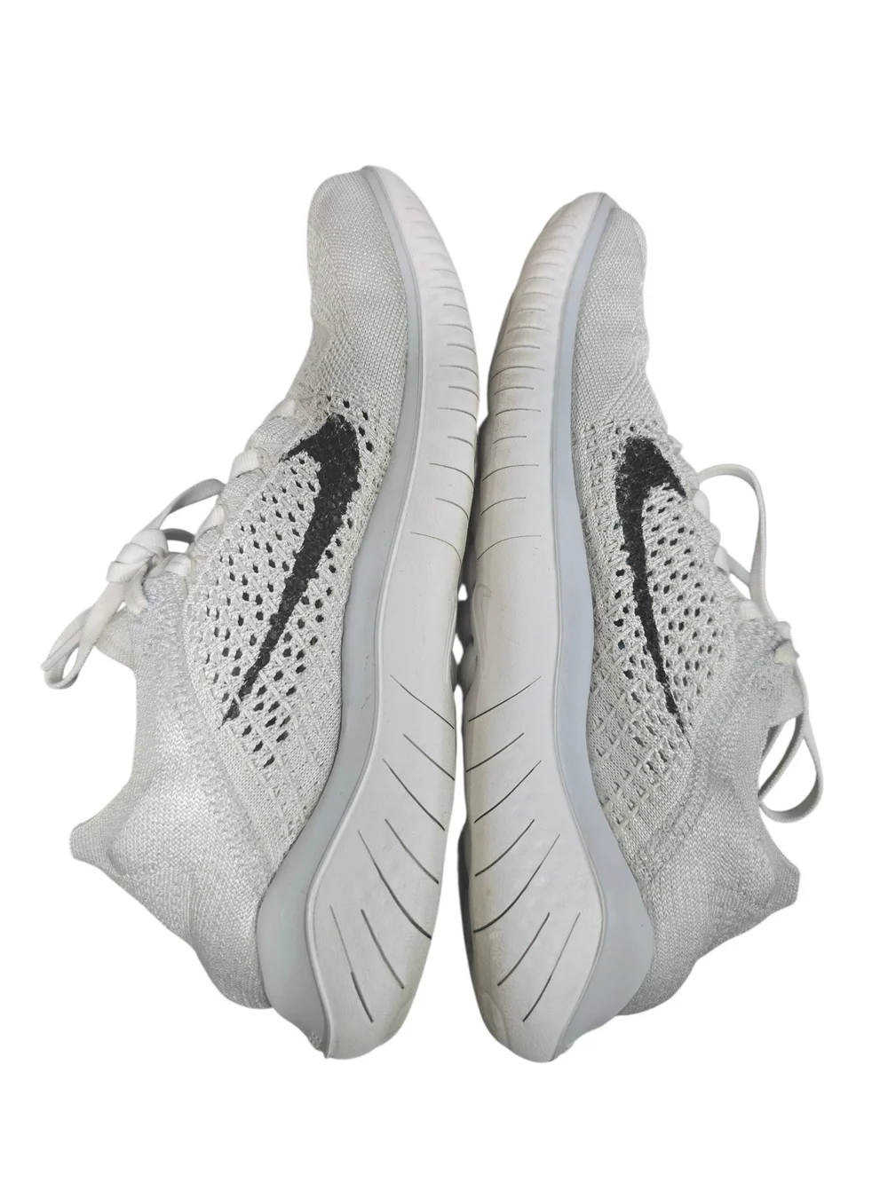 Nike Free RN Flyknit 2022 Women's White Platinum Running Shoes Size 8.5